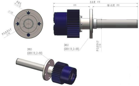 原位激光氣體分析儀尺寸圖